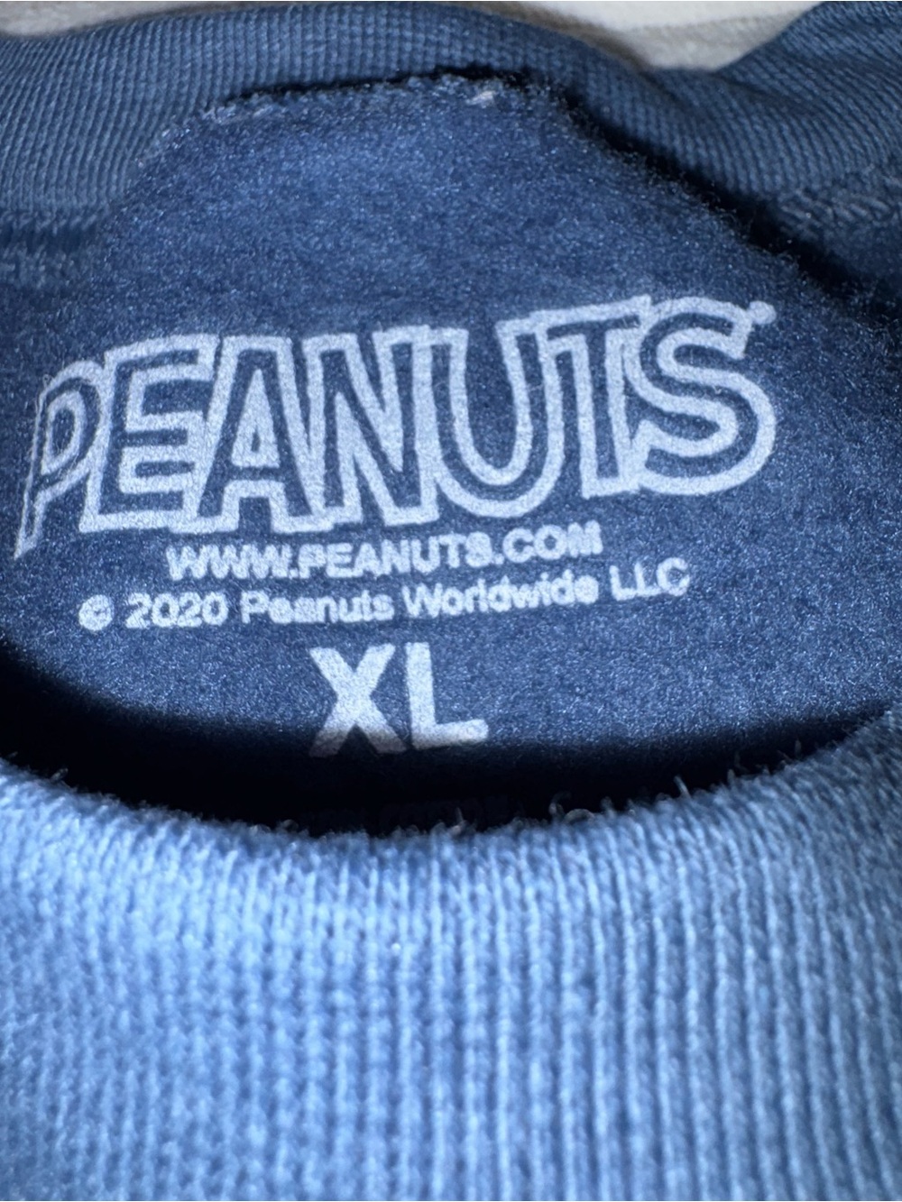 Peanuts Blue Crewneck Sweatshirt with Snoopy & Woodstock Graphic XL New With Tag - Picture 8 of 10